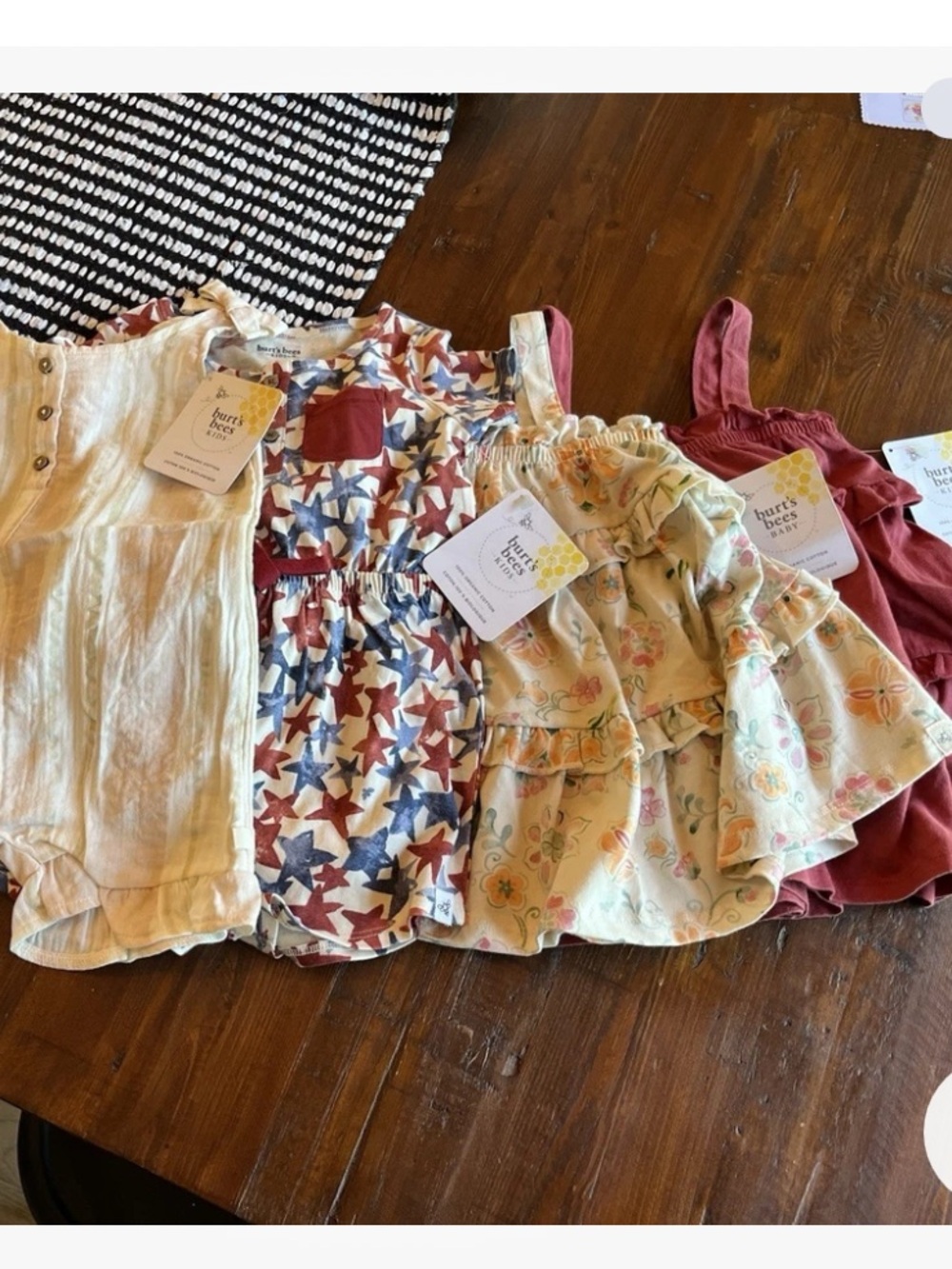 Burt's Bees Baby Girls 2T Romper & Dress Bundle New with Tags